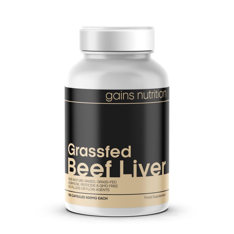 Grass-Fed Desiccated Beef Liver Capsules, 500mg each