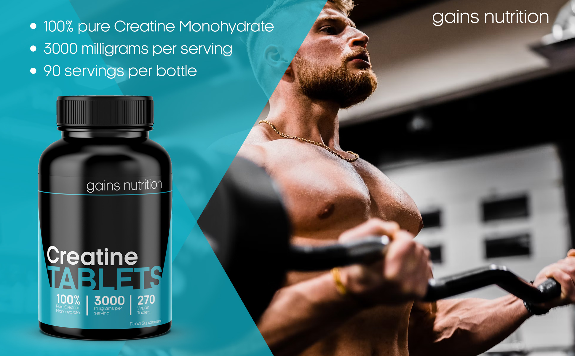 Creatine Monohydrate Tablets 3000mg per serving