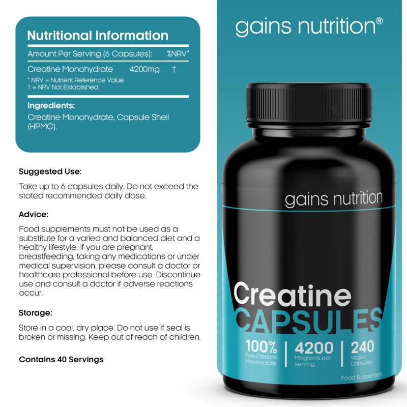 Creatine Capsules Nutritional Information