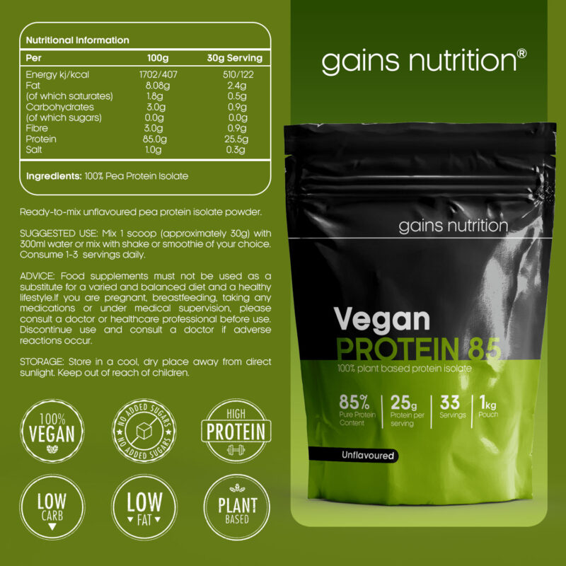 Vegan Protein 85 Nutrional Information