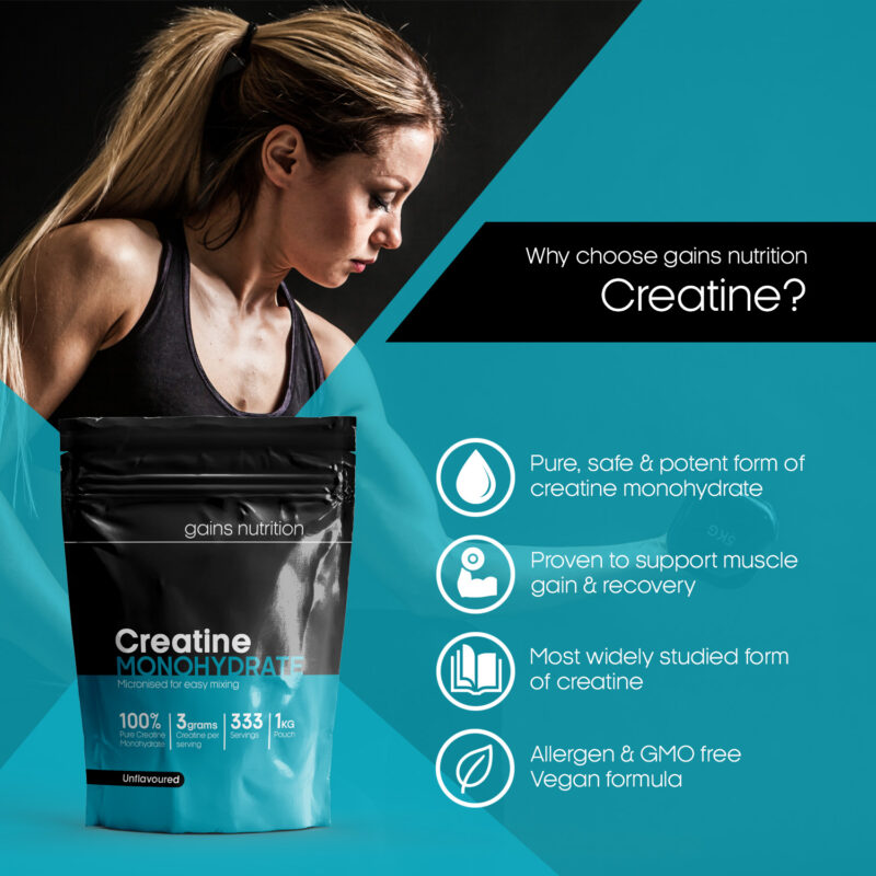 Why Choose Gains Nutrition Creatine Monohydrate Powder