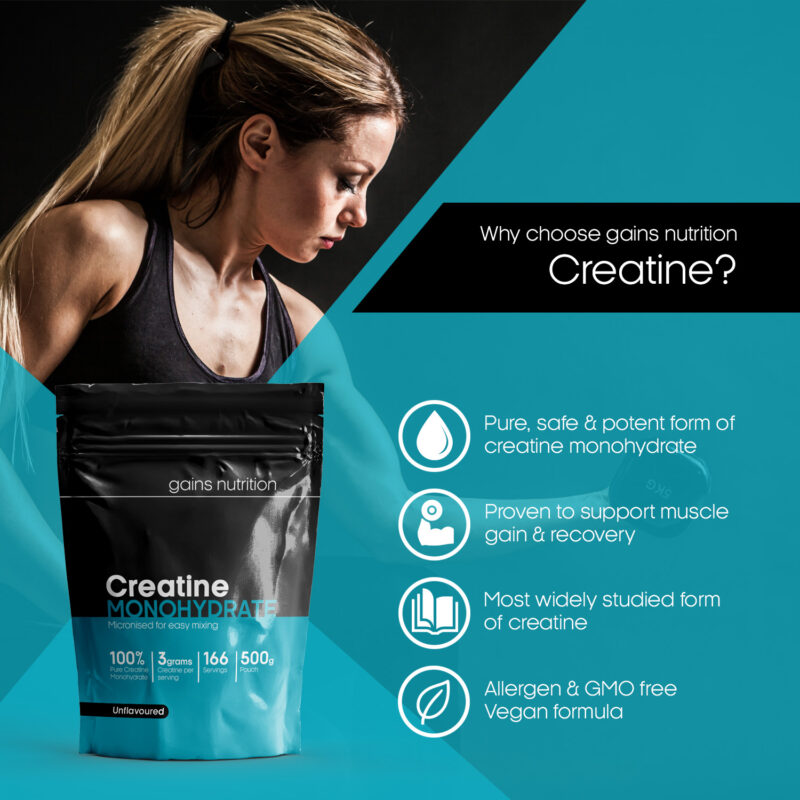 Why Choose Gains Nutrition Creatine Monohydrate Powder